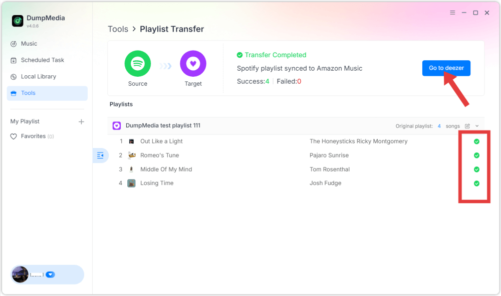 Transfer
 Spotify Playlists To Deezer