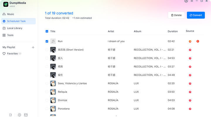 Start to Convert Line Songs to MP3