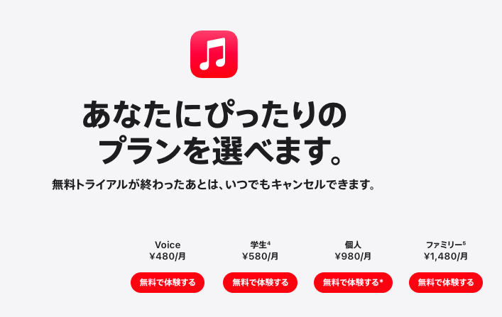 Apple Musicのサブスクリプション