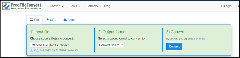 FreeFileConvertでM4VをMP3に変換