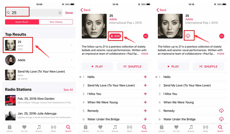 Apple MusicからAdele's 25 Albumをダウンロード