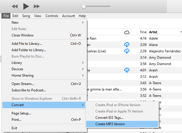 AppleMusicアプリまたはiTunesで曲をMP3に変換する