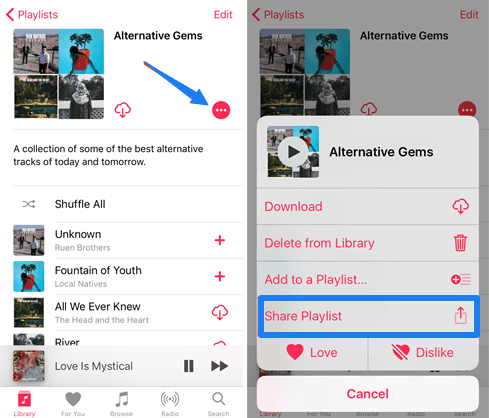 Apple Musicの聴取履歴を共有する