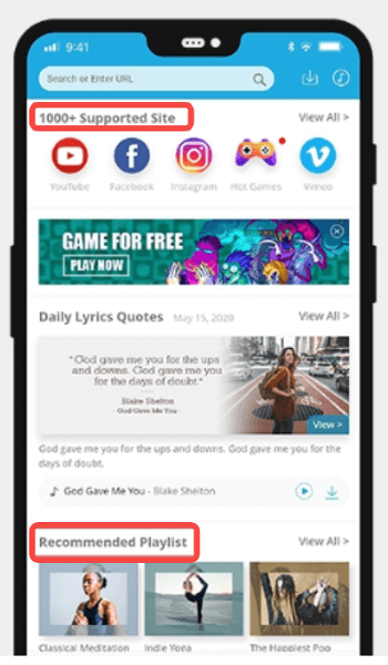 Pandora Music Downloader アプリのインターフェース表示 : AnyMusic