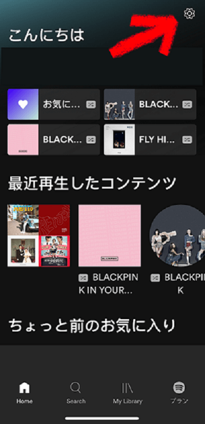 Spotifyアプリの設定画面