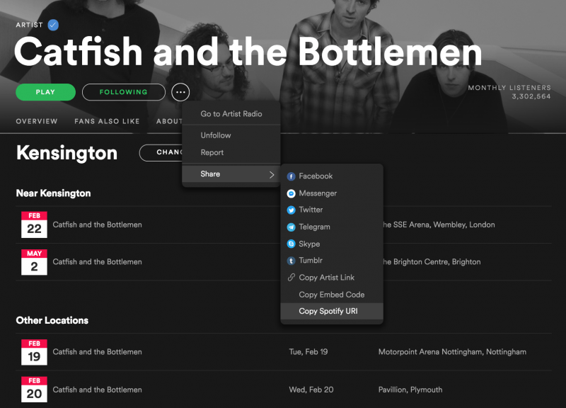 Spotifyプレイリストを別のアカウントにエクスポートする