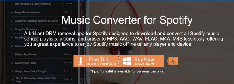 TunesKit Music Converterをダウンロード