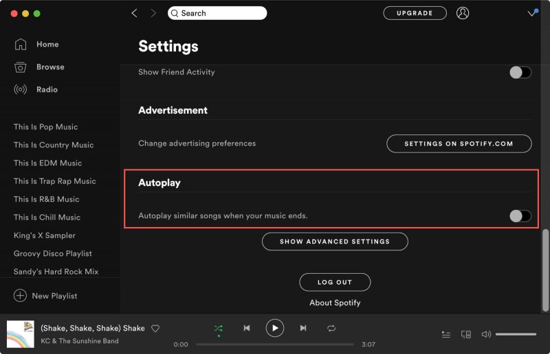 Spotifyアプリで自動再生をオンにして、Spotifyが次の曲を再生しないエラーを修正する