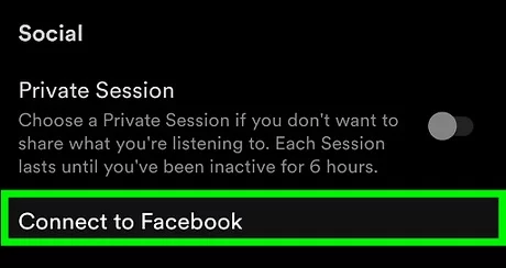 SpotifyからFacebookアカウントに接続する