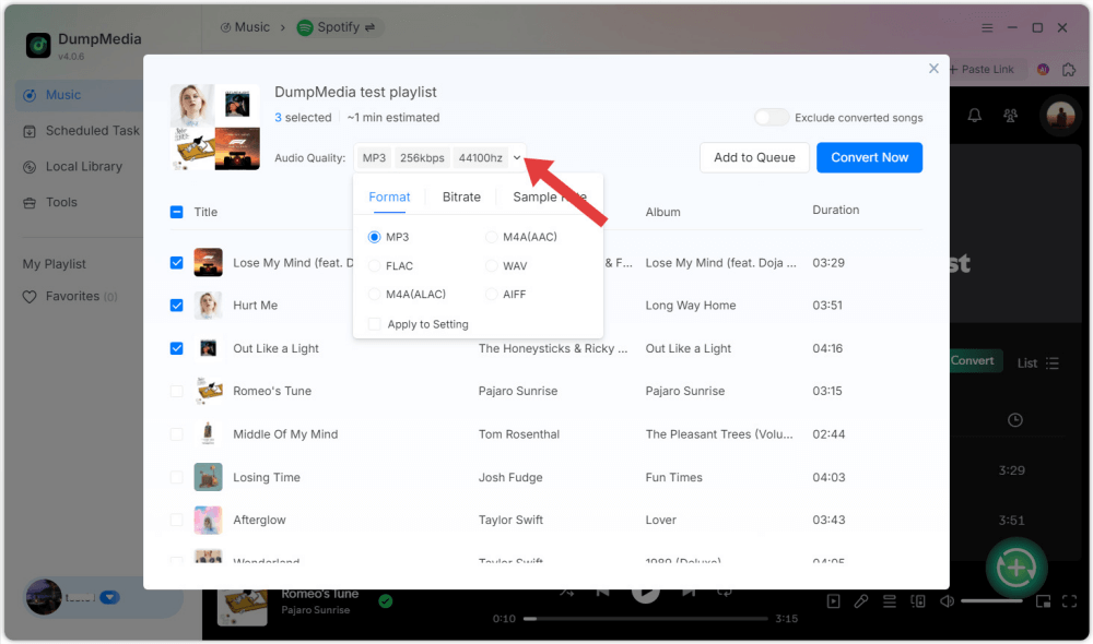 Select Output Format